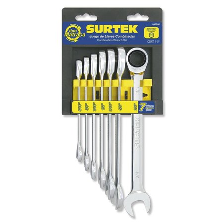 SURTEK Combined Ratcheting Wrench Set Imperial 7 100568
